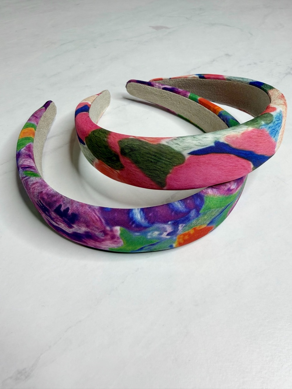 Set of 2 Floral Abstract Colorful Padded Headbands